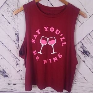 Fifth Sun Say You'll Be Wine Tank Top